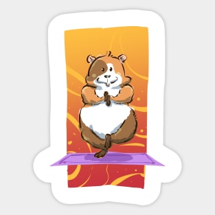 Yoga Spiritual Hamster Pet Owners Sticker